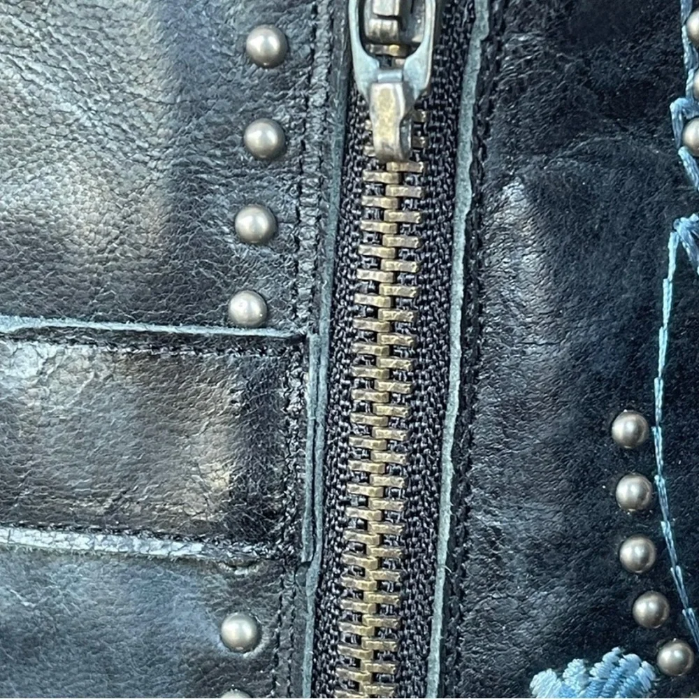 LANE Knee High Black Embroidered
Studded Boots - Picture 7 of 11